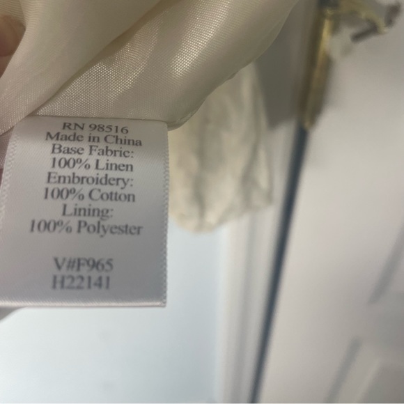 Coldwater Creek 100% Linen White Eyelet Swing Jacket Blazer Size XL - Picture 7 of 7